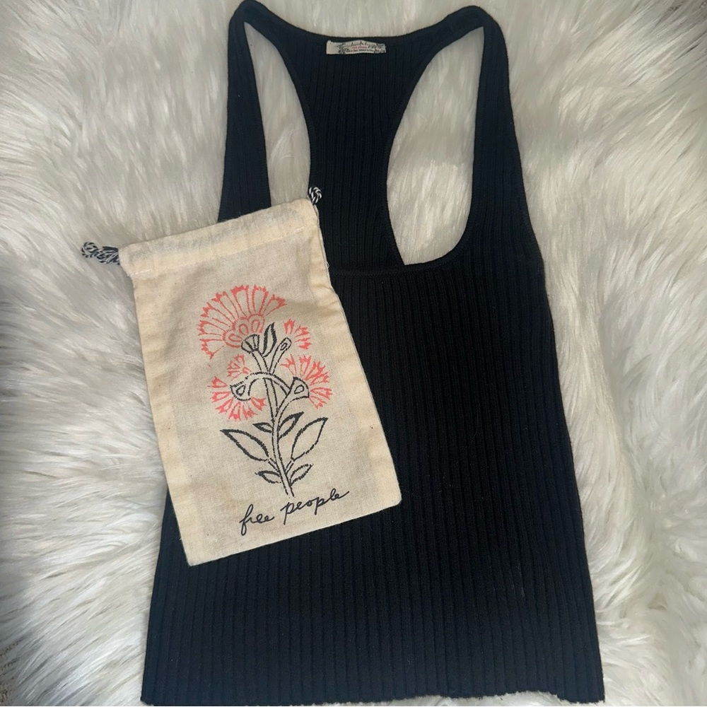 NEW 🫶 Free People ‘Intimately’ Black Ribbed Tank